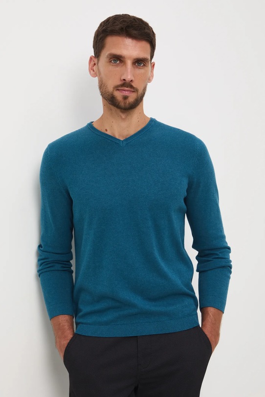 Medicine sweter bawełniany RW24.SWM090 turkusowy RW24