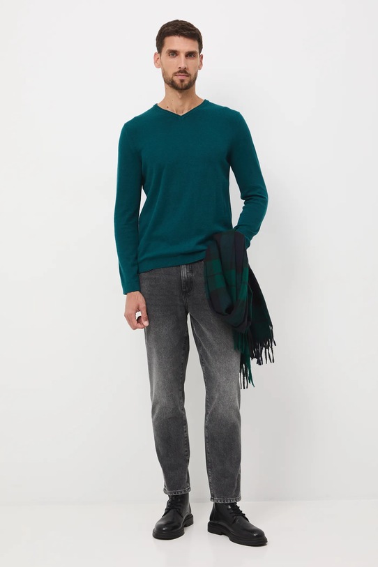 Sweter bawełniany męski melanżowy melanż turkusowy RW24.SWM090