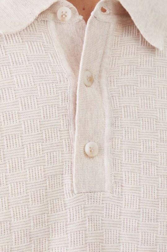Sweter męski z fakturą kolor beżowy RW24.SWM403