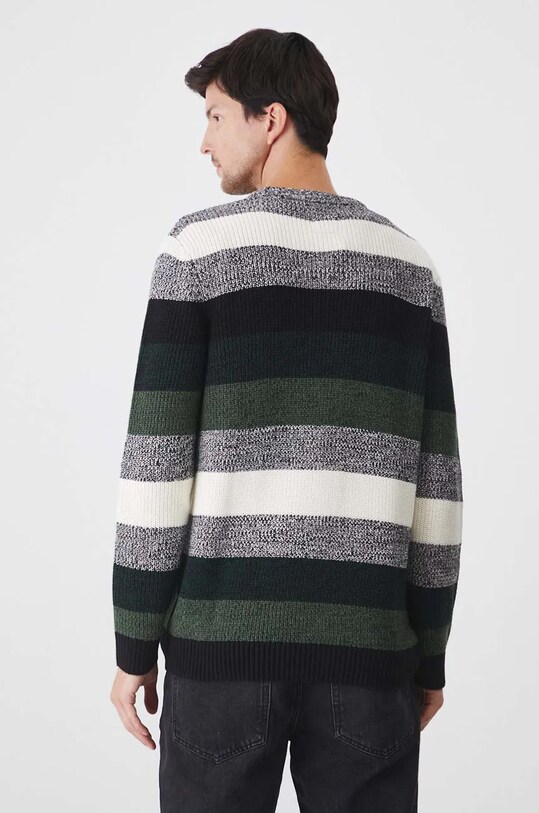 Odzież Sweter męski w pasy kolor zielony RW24.SWM704 zielony