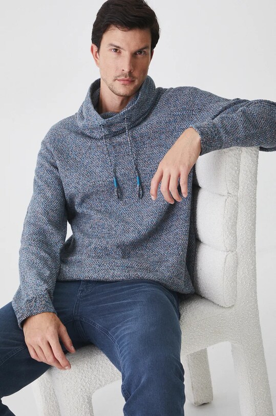 Хлопковый свитер Medicine меланж голубой RW24.SWM709