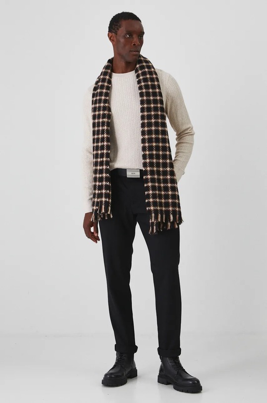 Sweter męski z wiskozą z fakturą kolor beżowy RW24.SWM801 beżowy RW24