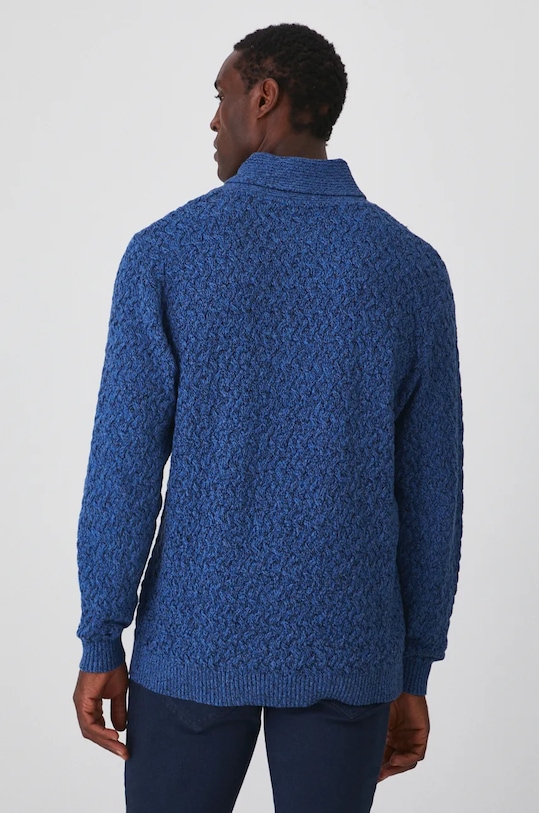 Oblečenie Bavlnený sveter pánsky s textúrou RW24.SWM903 modrá