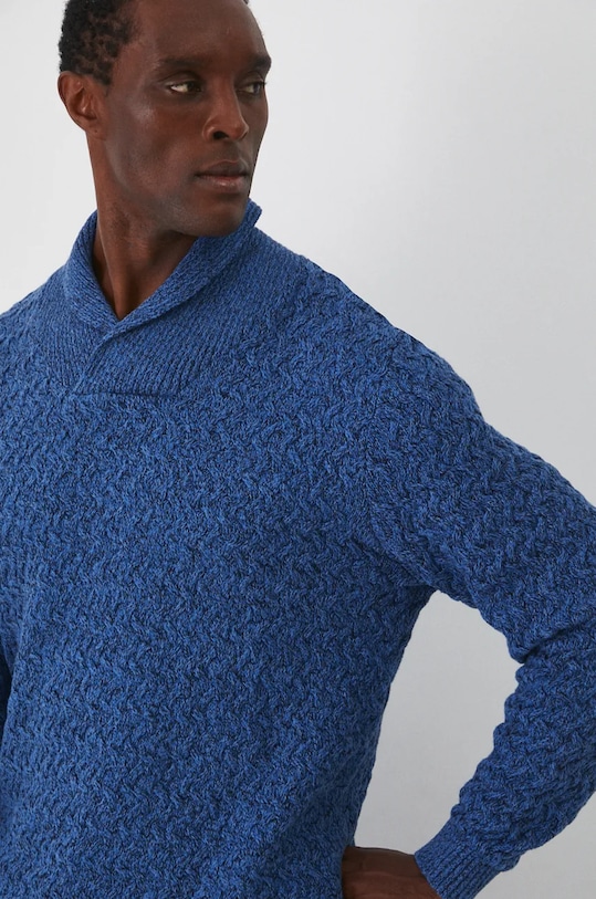 Bavlnený sveter pánsky s textúrou RW24.SWM903 modrá