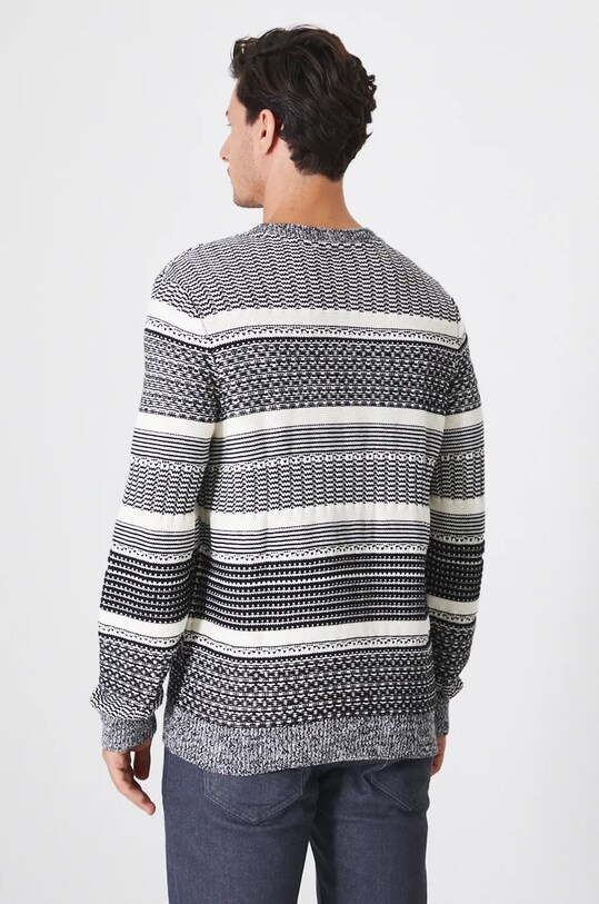 Odzież Sweter bawełniany męski żakardowy kolor multicolor RW24.SWM910 multicolor