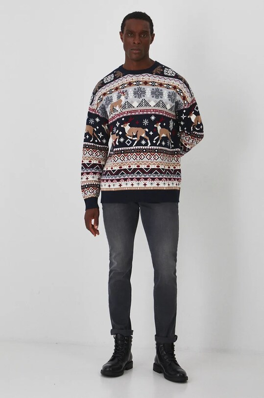 Odzież Sweter męski świąteczny wzorzysty kolor multicolor RW24.SWMA51 multicolor