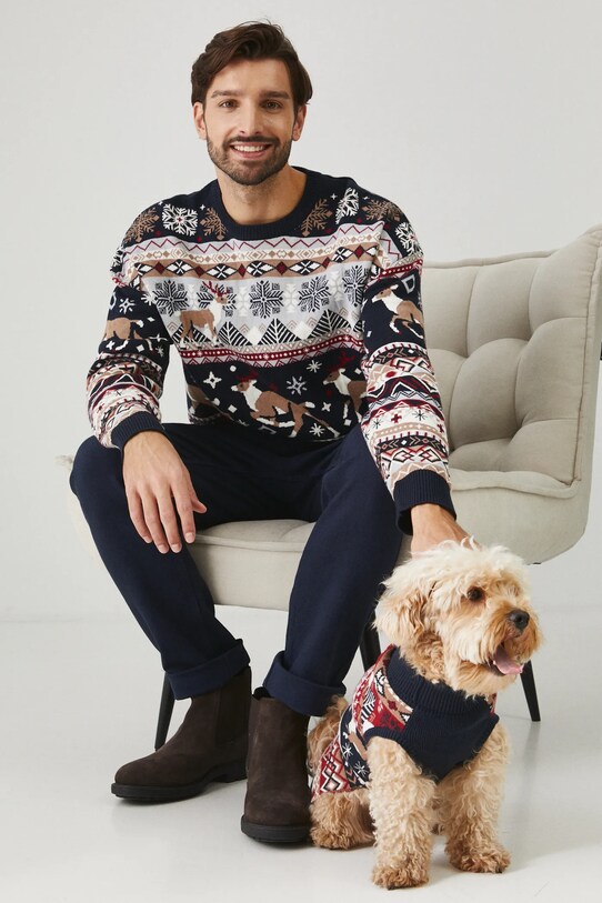 Sweter męski świąteczny wzorzysty kolor multicolor RW24.SWMA51