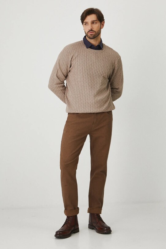 Oblečenie Sveter pánsky béžová farba RW24.SWMB01 béžová