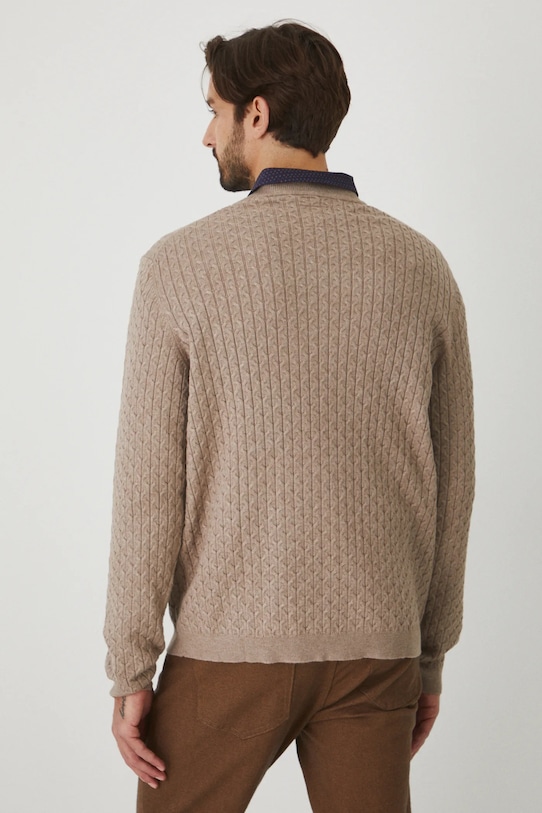 Sveter pánsky béžová farba béžová RW24.SWMB01