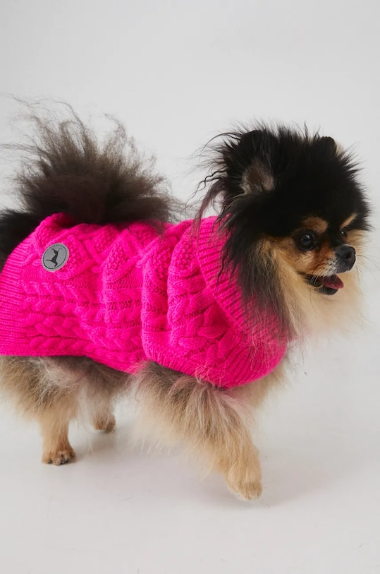 Sweter dla pupila z warkoczowym splotem kolor różowy różowy RW24.SWU0A0