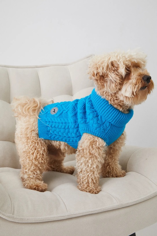 Sweter dla pupila z warkoczowym splotem kolor niebieski fioletowy RW24.SWU0A0