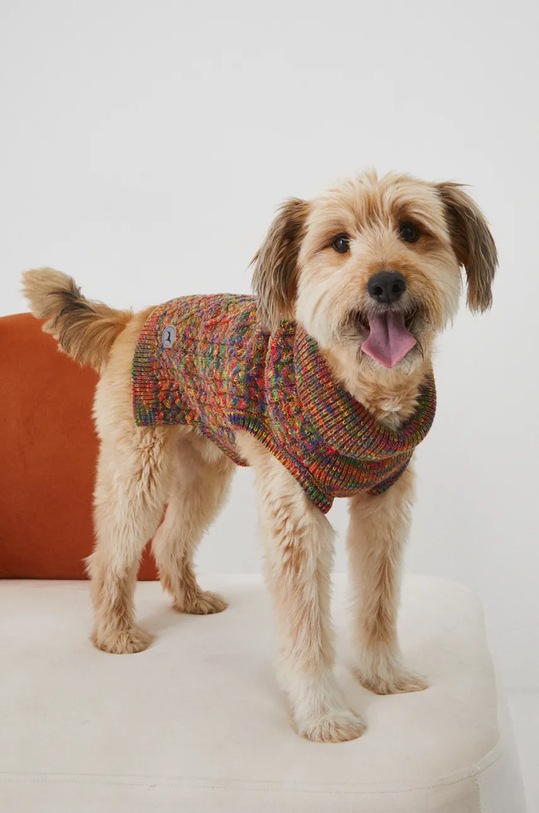 Sweter dla pupila z warkoczowym splotem kolor fioletowy multicolor RW24.SWU0A0