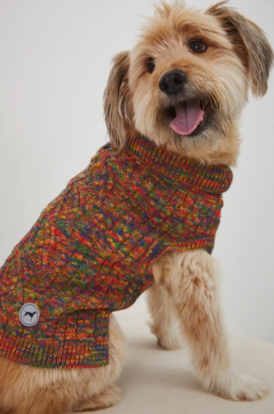 Sweter dla pupila z warkoczowym splotem kolor fioletowy RW24.SWU0A0 multicolor