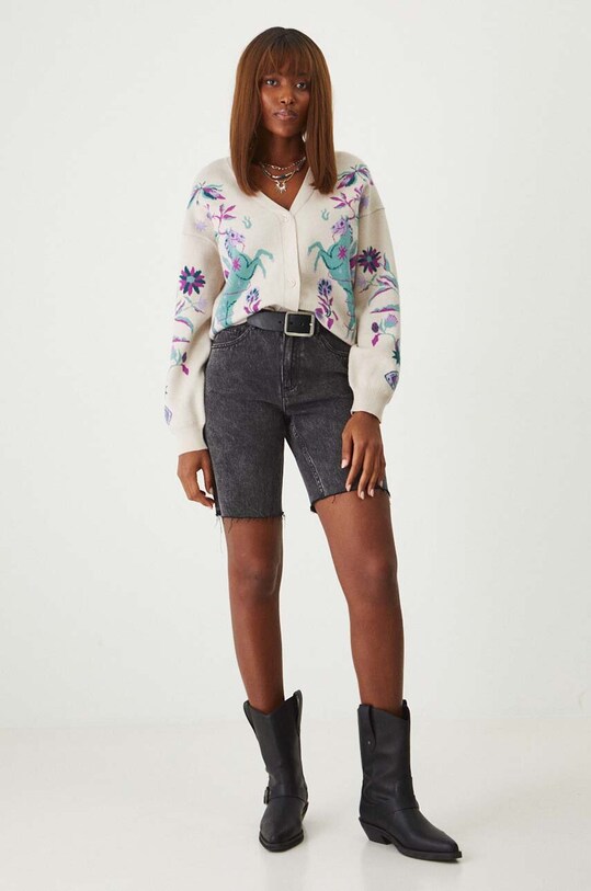 Džínové šortky dámské černá barva RW24.SZD101 černá RW24