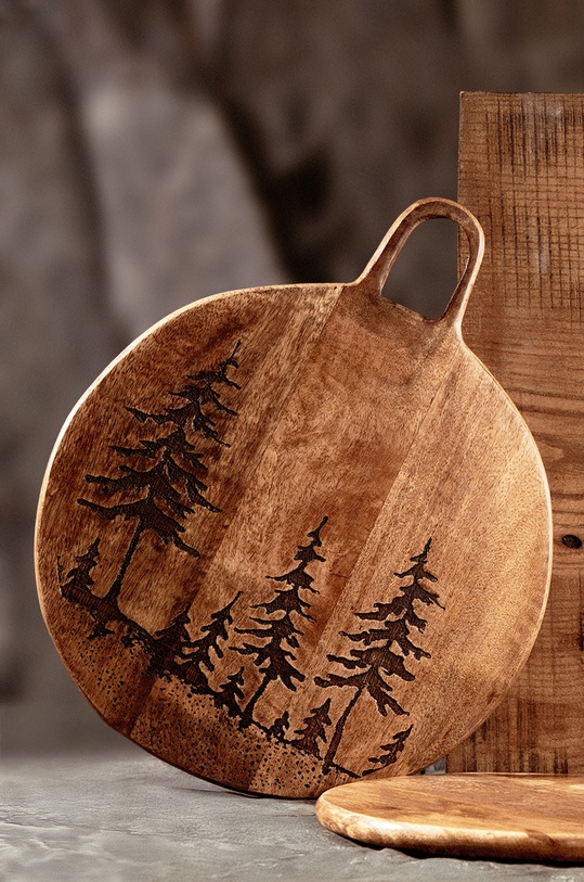 Deska do serwowania drewniana z grawerem kolor brązowy brązowy RW24.TAU704