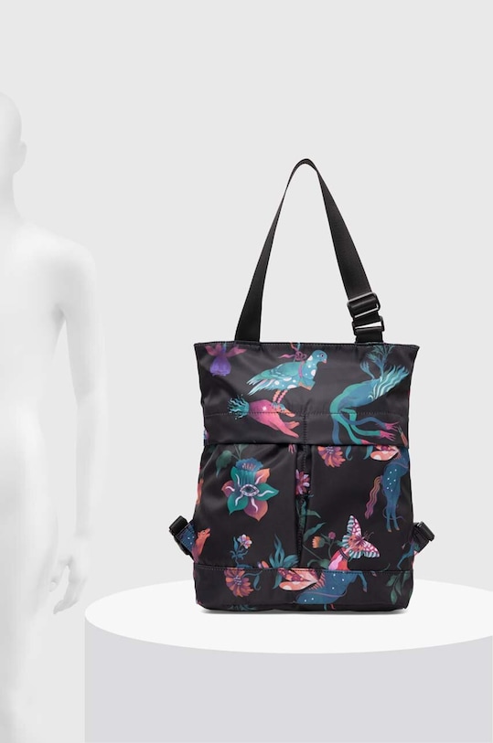 Kabelka dámska s funkciou ruksaka so vzorom čierna farba RW24.TOD101