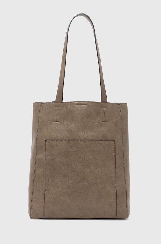 Torebka damska typu shopper ze skóry ekologicznej kolor zielony mieści A4 zielony RW24.TOD102