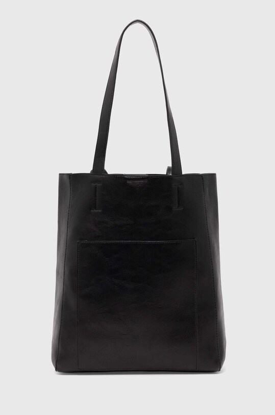 Kabelka dámska shopper z ekologickej kože čierna farba imitácia kože čierna RW24.TOD102