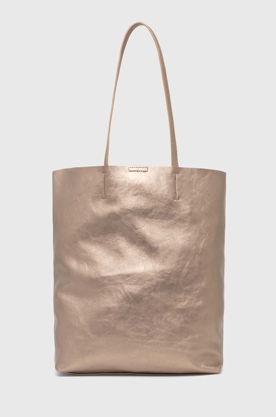 Torebka damska typu tote ze skóry ekologicznej kolor złoty mieści A4 złoty RW24.TOD104