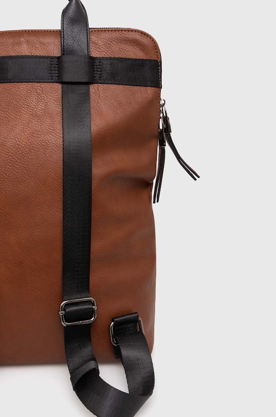 Plecak na laptopa damski ze skóry ekologicznej gładki kolor brązowy brązowy RW24.TOD308