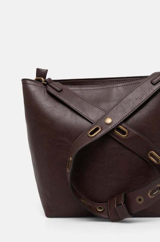 Akcesoria Torebka damska ze skóry ekologicznej kolor brązowy RW24.TOD400 brązowy