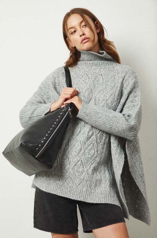 Torebka damska ze skóry ekologicznej kolor czarny RW24.TOD407