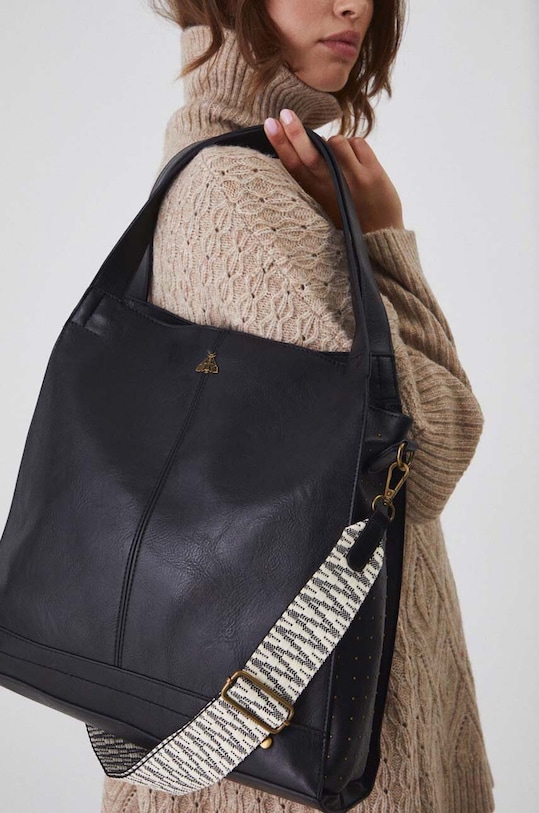 Torebka damska ze skóry ekologicznej kolor czarny imitacja skóry licowej czarny RW24.TOD506