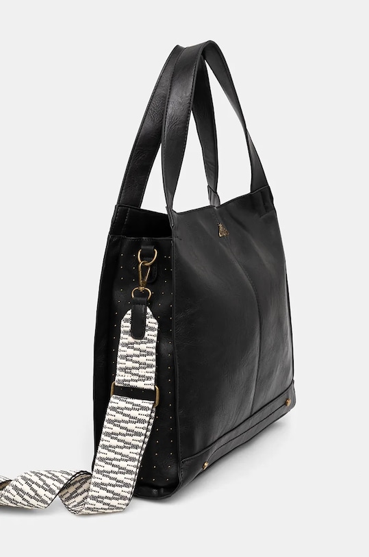 Akcesoria Torebka damska ze skóry ekologicznej kolor czarny RW24.TOD506 czarny