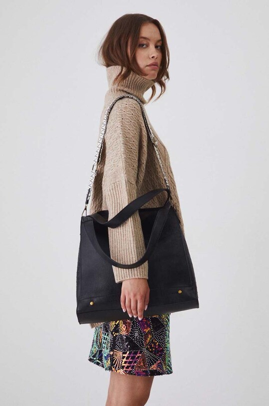 Torebka damska ze skóry ekologicznej kolor czarny RW24.TOD506