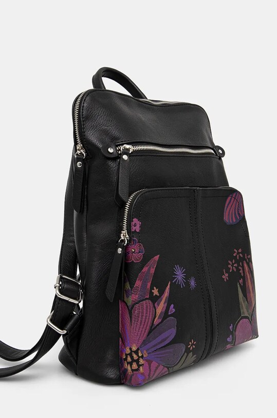 Plecak damski ze skóry ekologicznej z nadrukiem kolor czarny RW24.TOD604 czarny RW24