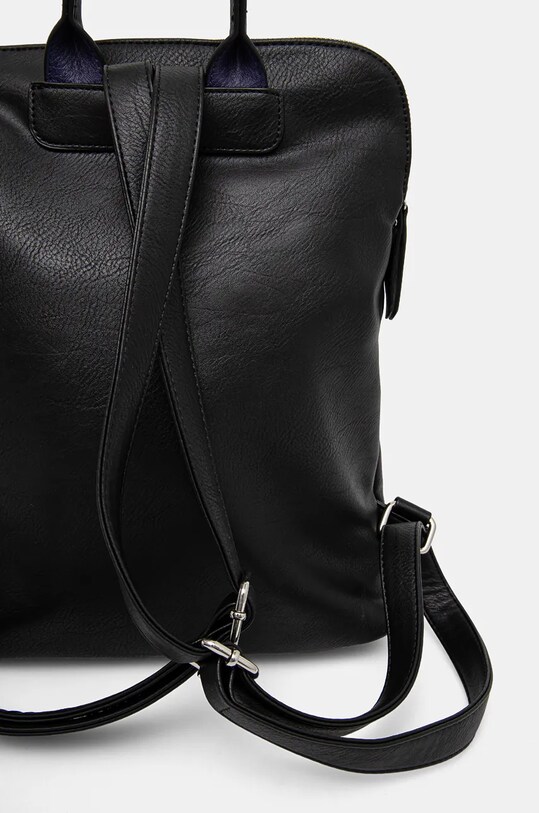 Akcesoria Plecak damski ze skóry ekologicznej z nadrukiem kolor czarny RW24.TOD604 czarny