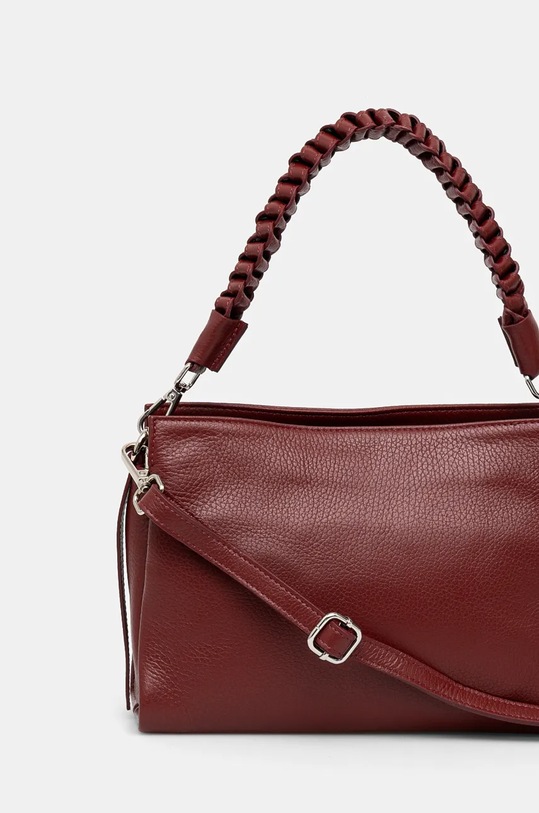 Doplnky Kožená kabelka dámska bordová farba RW24.TOD704 burgundské