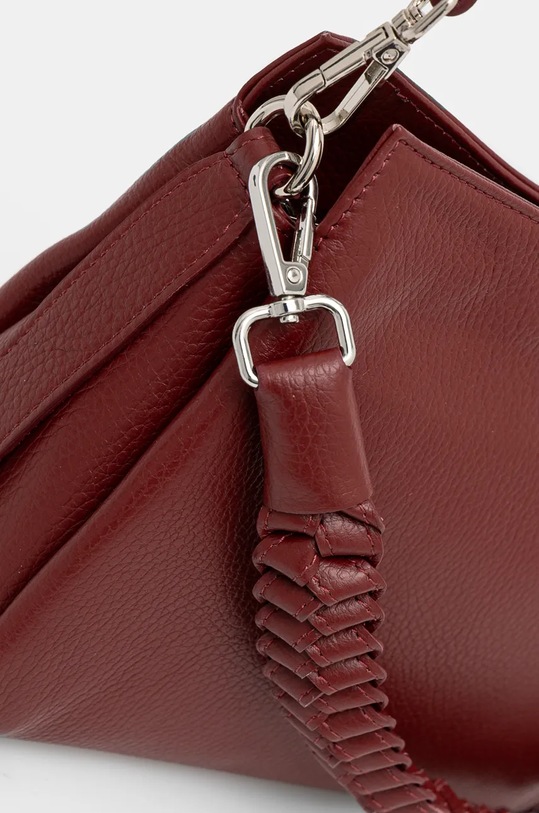Kožená kabelka dámska bordová farba burgundské RW24.TOD704
