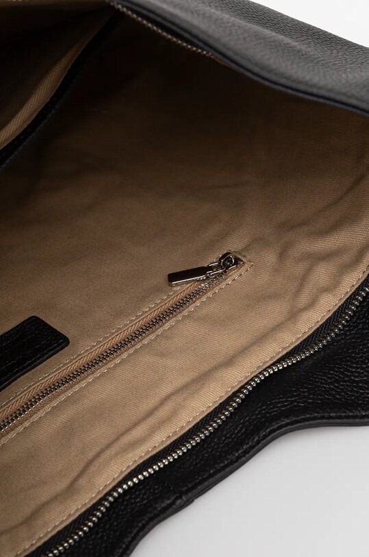 Kožená kabelka dámska typ hobo čierna farba RW24.TOD720 čierna