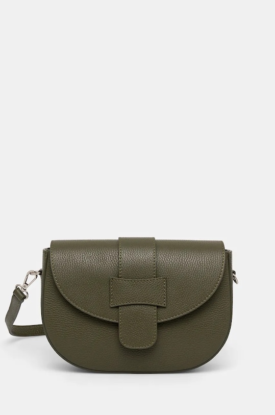 Kožená kabelka dámska zelená farba nezmestí A4 zelená RW24.TOD721