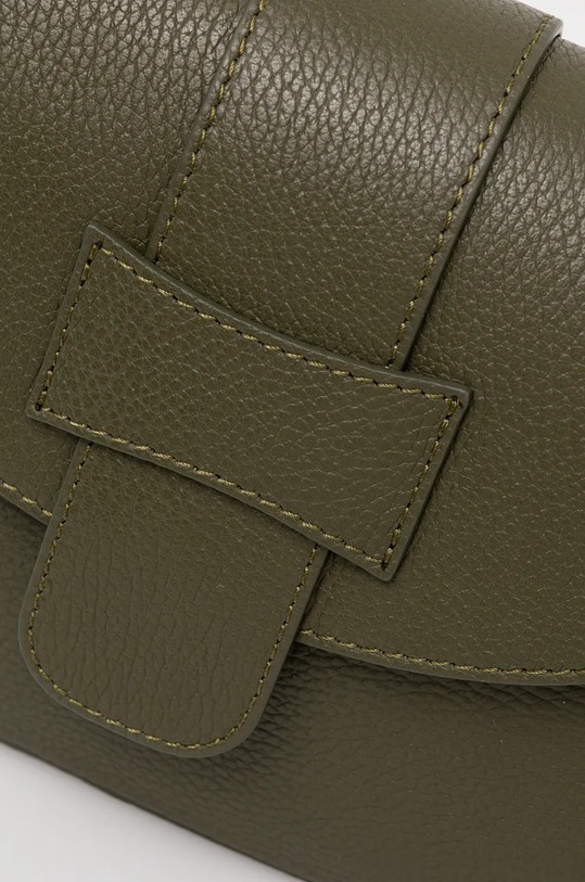 Kožená kabelka dámska zelená farba zelená RW24.TOD721
