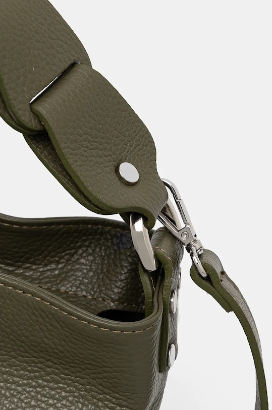 Torebka skórzana damska kolor zielony zielony RW24.TOD724