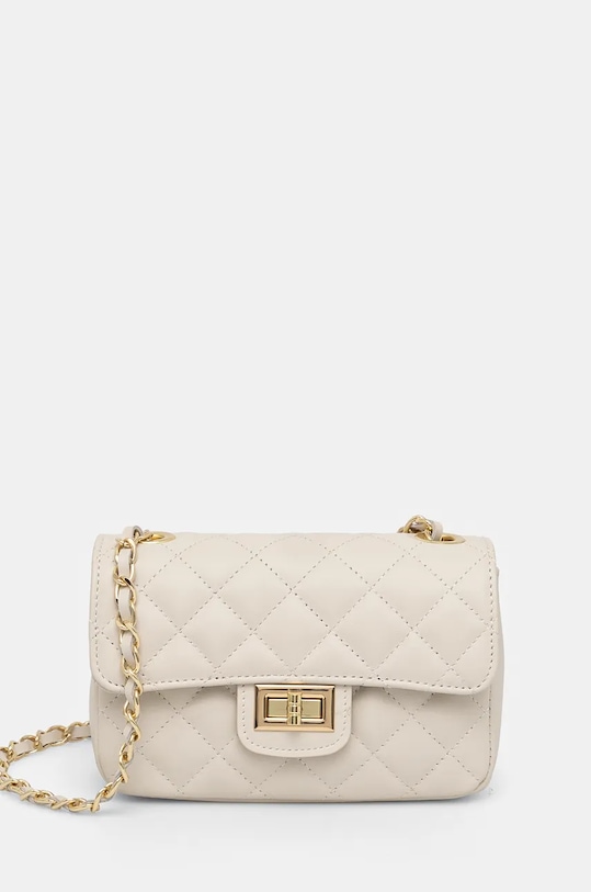 Kožená kabelka dámska prešívaná béžová farba nezmestí A4 béžová RW24.TOD726