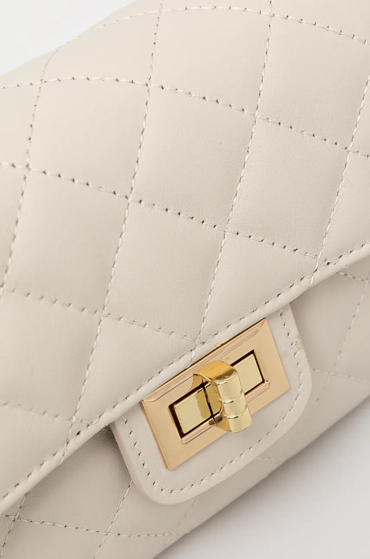 Kožená kabelka dámska prešívaná béžová farba béžová RW24.TOD726