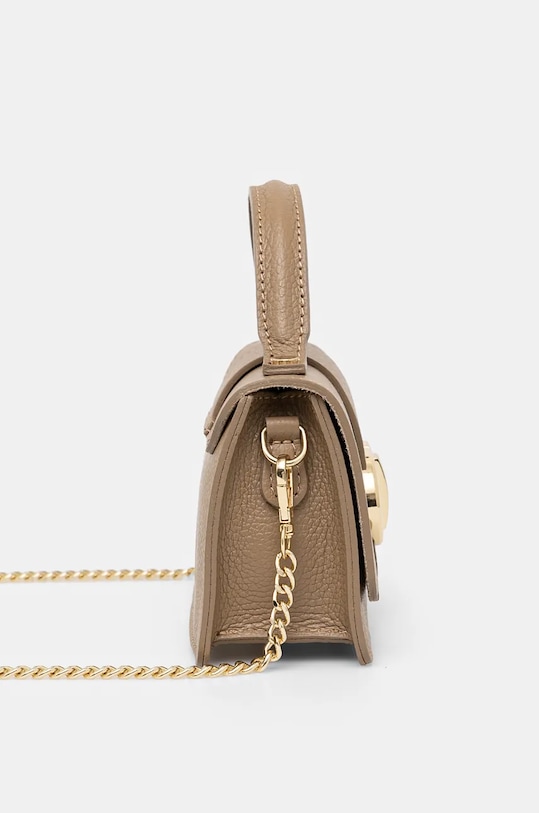 Kožená kabelka dámska s ozdobnými prvkami béžová farba RW24.TOD727 béžová RW24