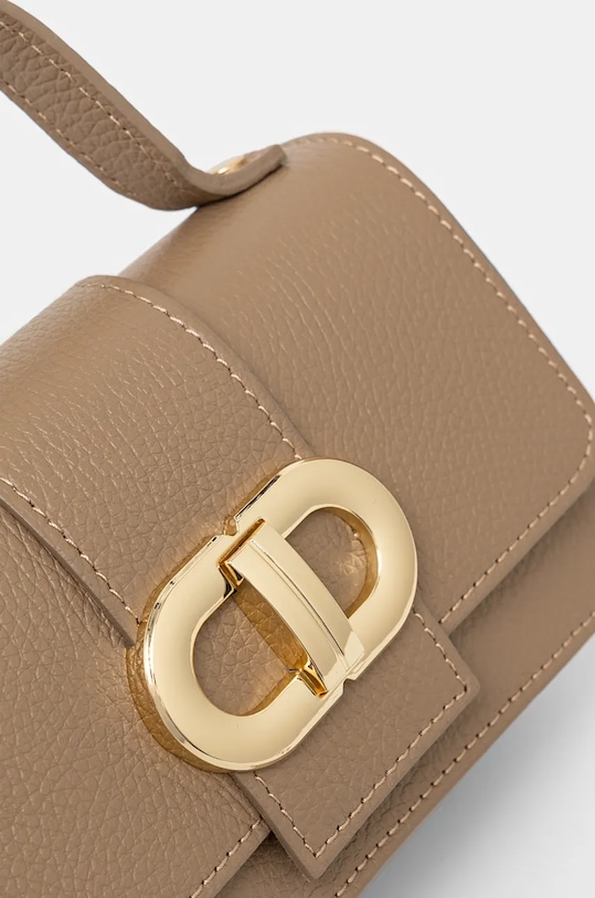 Kožená kabelka dámska s ozdobnými prvkami béžová farba béžová RW24.TOD727