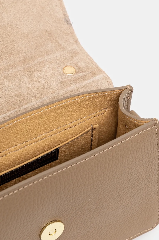 Kožená kabelka dámska s ozdobnými prvkami béžová farba RW24.TOD727 béžová
