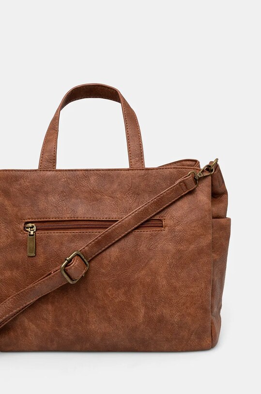 Akcesoria Torebka damska ze skóry ekologicznej kolor brązowy RW24.TOD734 brązowy