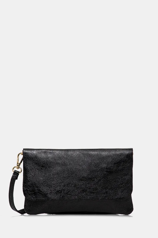 Kožená kabelka dámska s textúrou čierna farba nezmestí A4 čierna RW24.TOD736