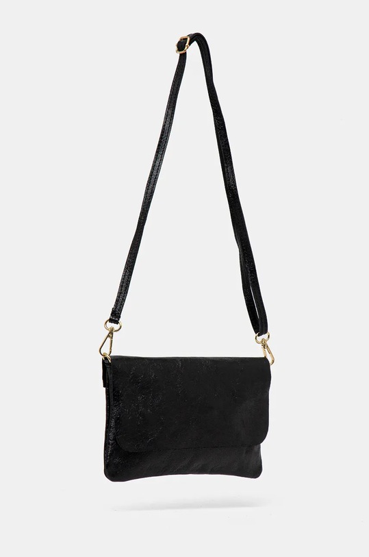 Kožená kabelka dámska s textúrou čierna farba RW24.TOD736 čierna RW24