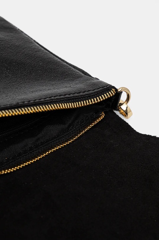 Kožená kabelka dámska s textúrou čierna farba RW24.TOD736 čierna