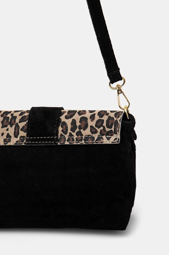 Doplnky Semišová kabelka dámska so zvieracím vzorom čierna farba RW24.TOD740 čierna