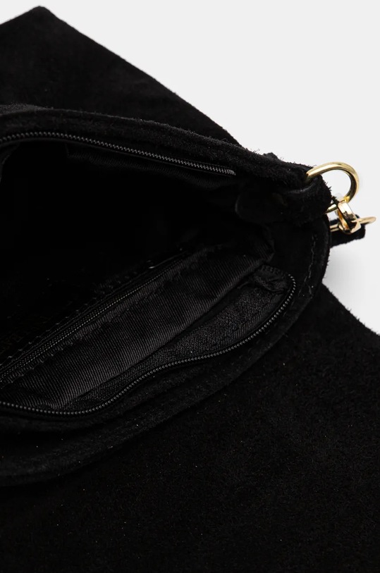 Semišová kabelka dámska so zvieracím vzorom čierna farba RW24.TOD740 čierna