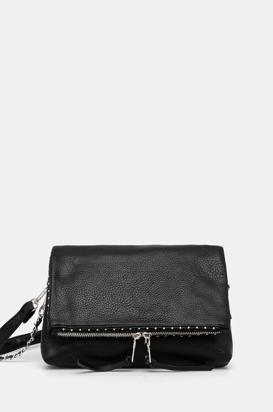 Torebka damska ze skóry ekologicznej z aplikacją kolor czarny aplikacja czarny RW24.TOD741