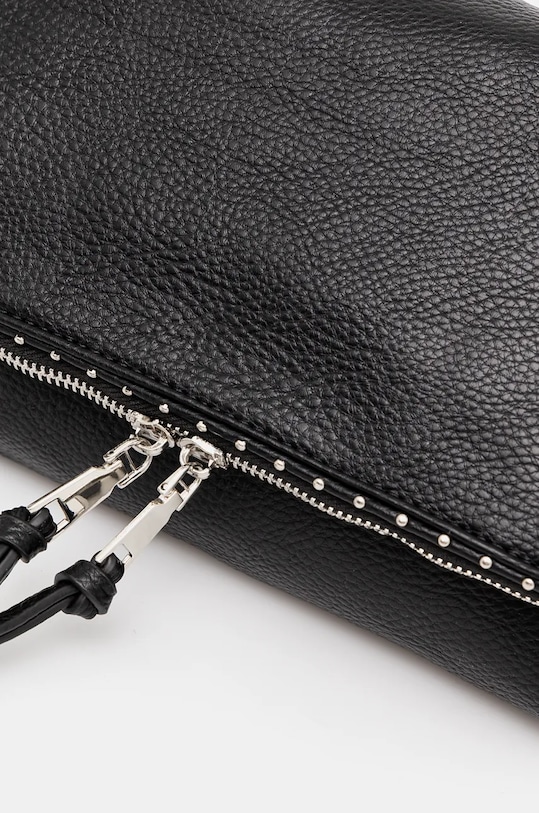 Torebka damska ze skóry ekologicznej z aplikacją kolor czarny czarny RW24.TOD741